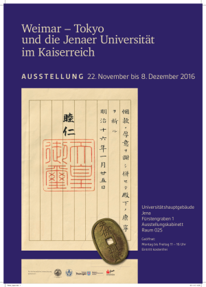 Ausstellung „Weimar – Tokyo und die Jenaer Universität”