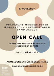 Open Call für den 8. Workshop „Präparate menschlicher Herkunft in universitären Sammlungen