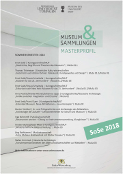 Programm des Masterprofils „Museum & Sammlungen“ am MUT im Sommersemester 2018