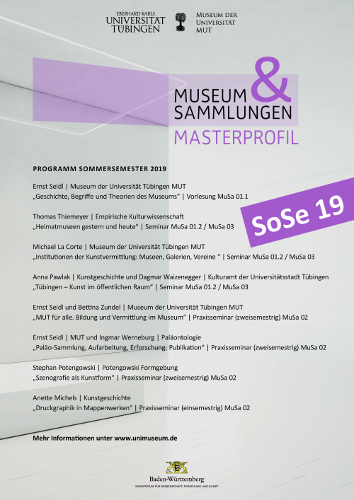 Lehrprogramm „Masterprofil Museum & Sammlung“ im Sommersemester 2019