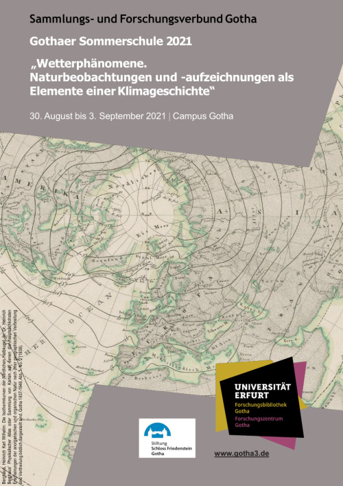 Gothaer Sommerschule 2021 „Wetterphänomene. Naturbeobachtungen und –aufzeichnungen als Elemente einer Klimageschichte“