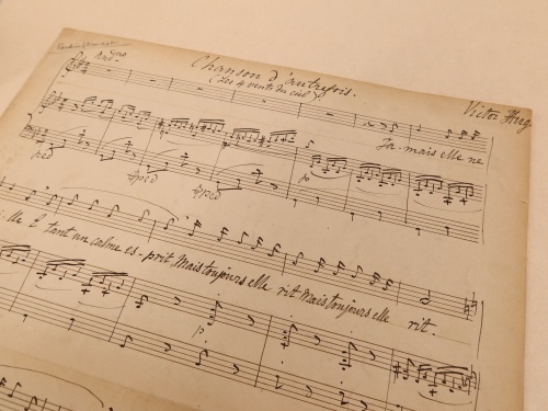 Ausschnitt aus der Musikhandschrift „Chanson d’autrefois“, komponiert und notiert von der Sängerin und Komponistin Pauline Viardot-García (1821–1910)