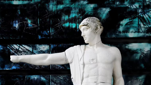 Abguss des Apollon aus dem Westgiebel des Zeustempels von Olympia.Foto: Walerija Latermann/Universität Jena