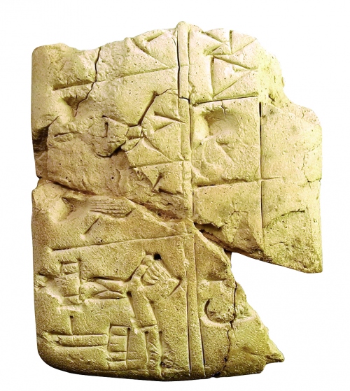 Abrechnung aus Uruk, um 3100 v. Chr. © Kristina Sieckmeyer, Uruk-Warka-Sammlung des DAI, Universität Heidelberg