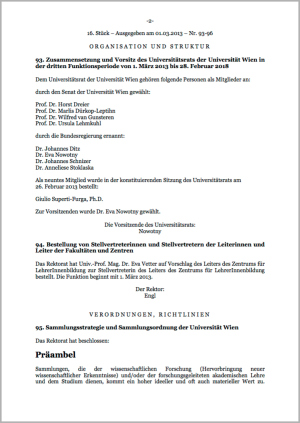 Sammlungsstrategie und Sammlungsordnung der Universität Wien (2013)