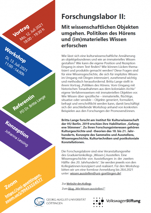 Vortrag und Workshop: Mit wissenschaftlichen Objekten umgehen.