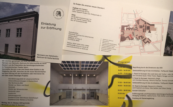 Eröffnung des Helmholtz-Zentrums für Kulturtechnik am neuen Standort – mit Koordinierungsstelle, neuem Sammlungsschaufenster und vielem mehr