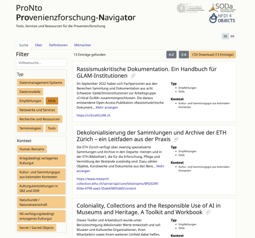 ProNto - Provenienzforschung-Navigator