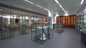 Ein Blick in die Dauerausstellung der Kustodie der TU Dresden per Video (Screenshot)
