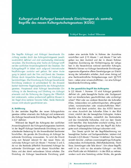 Arbeitshilfen zum Leihverkehr unter Berücksichtigung des neuen Kulturgutschutzgesetzes (KGSG)