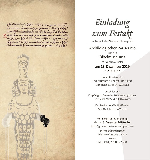 Wiedereröffnung des Archäologischen Museums und des Bibelmuseums der Universität Münster