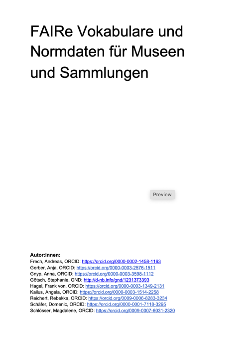 FAIRe Vokabulare und Normdaten für Museen und Sammlungen