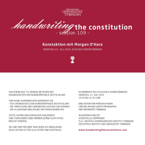 „Handwriting the Constitution“ – Kunstaktion der Invited Artist Morgan O‘Hara auf Schloss Hohentübingen