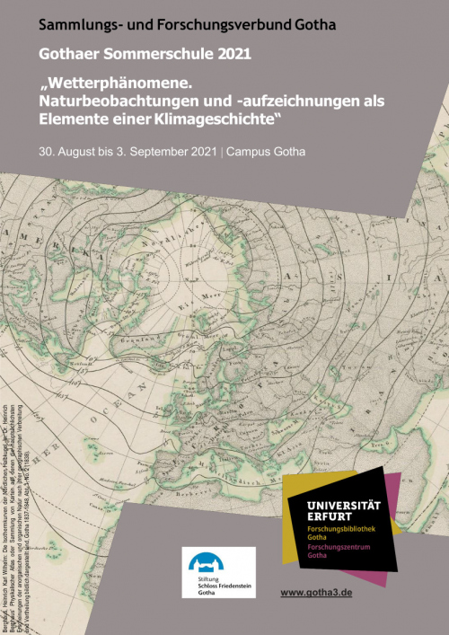 Gothaer Sommerschule 2021 „Wetterphänomene. Naturbeobachtungen und –aufzeichnungen als Elemente einer Klimageschichte“